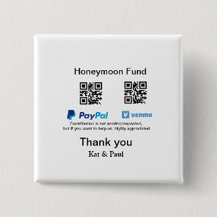 Honeymoon Fund PayPal Venmo QR code thank you Button