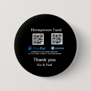 Honeymoon Fund PayPal Venmo QR code thank you Button
