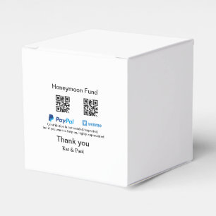 Honeymoon Fund PayPal Venmo QR code thank you Favor Boxes