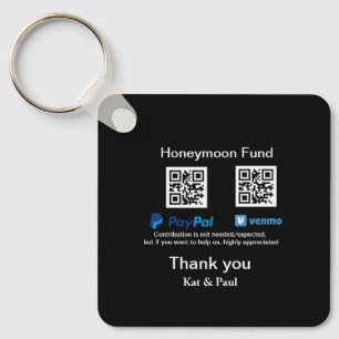 Honeymoon Fund PayPal Venmo QR code thank you Keychain
