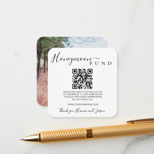 Honeymoon fund Qr card with Photo