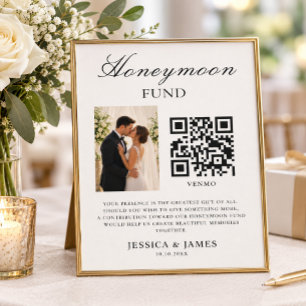 Honeymoon Fund QR Code And Photo Wedding Invitation