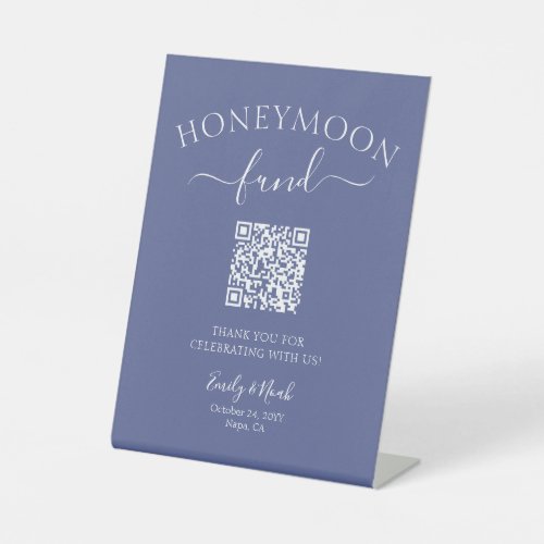 Honeymoon Fund QR Code Sign Minimalist Wedding