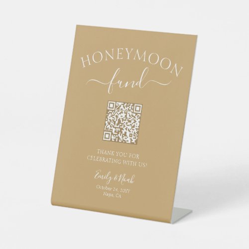 Honeymoon Fund QR Code Sign Minimalist Wedding