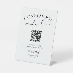 Honeymoon Fund QR Code Sign Minimalist Wedding
