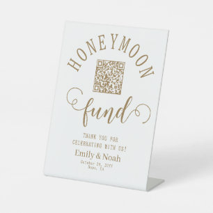 Honeymoon Fund QR Code Sign Minimalist Wedding