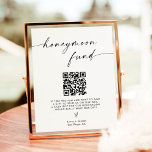 Honeymoon Fund Qr Code Sign, Minimalist Wedding Poster at Zazzle