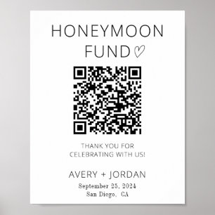 Honeymoon Fund QR Code,Wedding Fund Sign