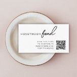 Honeymoon Fund QR Code Wedding Registry Minimalist Enclosure Card<br><div class="desc">Simple, stylish wedding honeymoon fund enclosure card in a modern minimalist design style with a classic typography and a chic sophisticated feel on a white background. The text can easily be personalized with your names, payment details (PayPal, zelle, venmo), scannable QR code and message for a unique one of a...</div>