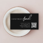 Honeymoon Fund QR Code Wedding Wishing Well Black Enclosure Card<br><div class="desc">Simple, stylish wedding honeymoon fund enclosure card in a modern minimalist design style with a classic typography and a chic sophisticated feel on a black background. The text can easily be personalized with your names, payment details (PayPal, zelle, venmo), scannable QR code and message for a unique one of a...</div>