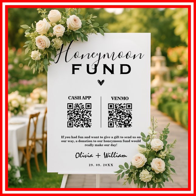 Honeymoon Fund QR Honeymoon Wish Wedding sign (Creator Uploaded)