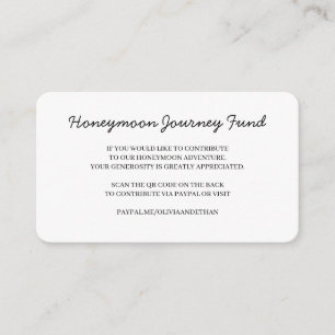 Honeymoon Fund QR Wedding Design Enclosure Card