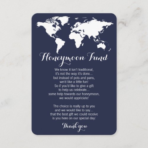 Honeymoon fund request wedding editable color enclosure card