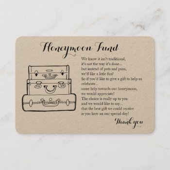 Honeymoon Fund Request Wedding Insert Card by DesignbyRedline at Zazzle
