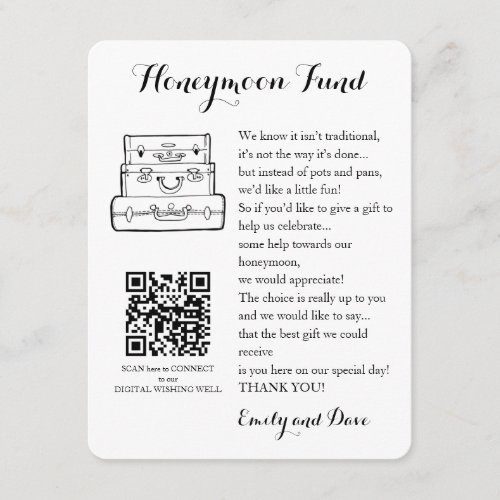 Honeymoon fund request wedding QR CODE