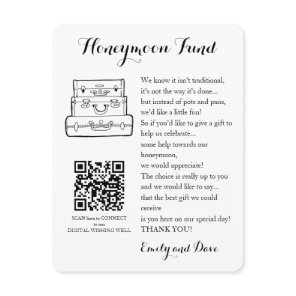 Honeymoon fund request wedding QR CODE Enclosure Card