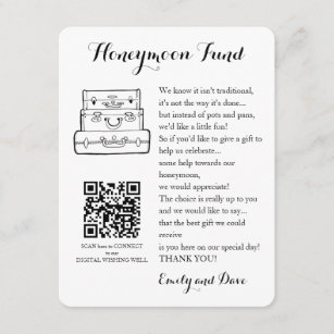 Honeymoon fund request wedding QR CODE Enclosure Card