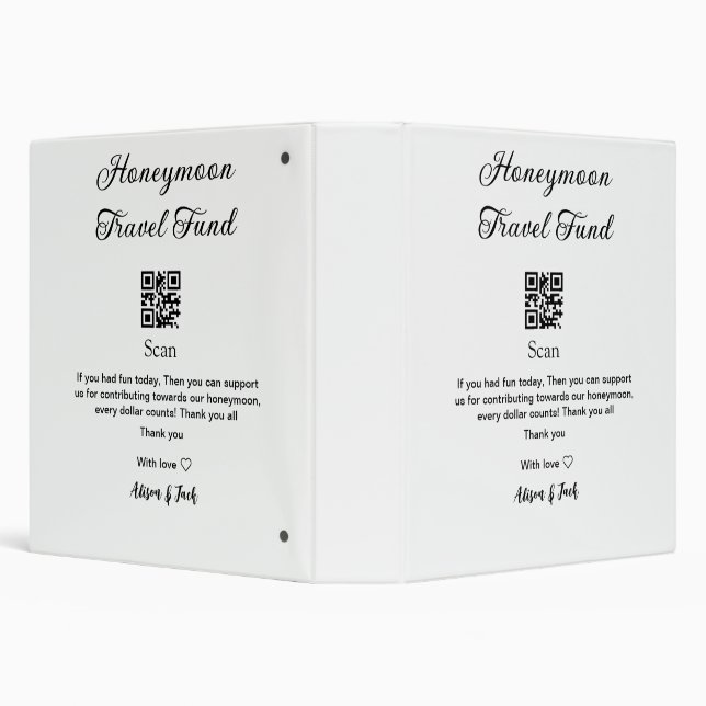 Honeymoon fund scan QR codeadd name  3 Ring Binder (Background)