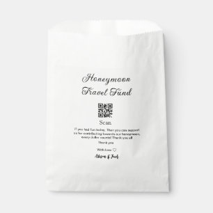 Honeymoon fund scan QR codeadd name  Favor Bag