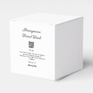Honeymoon fund scan QR codeadd name  Favor Boxes