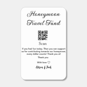 Honeymoon fund scan QR codeadd name  Matchboxes