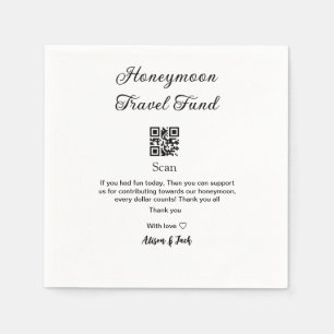 Honeymoon fund scan QR codeadd name Napkins