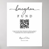 Honeymoon Fund Sign Cash Gift Donation Poster B613 | Zazzle