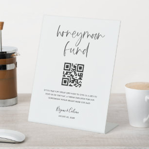 Honeymoon Fund Sign Cash Gift Donation Scan Poster