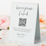 Honeymoon Fund Sign Cash Gift Donation Scan Tent<br><div class="desc">Our tent sign is perfect to add to a frame to display on your gift table. Guests can choose to send cash donations for your honeymoon directly from their mobile device by scanning the QR code.</div>