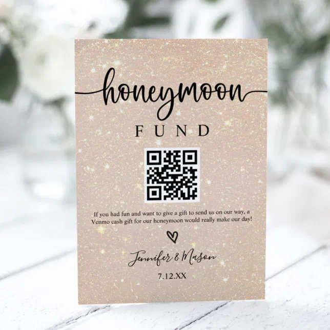 Honeymoon Fund Sign, Cash Honeymoon Wish Pedestal Sign | Zazzle