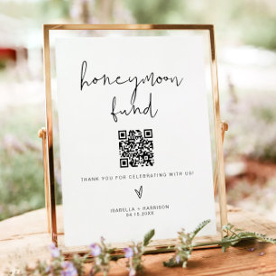 Honeymoon Fund Sign Modern Minimalist Table Sign