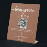Honeymoon Fund Sign, QR Code Honeymoon Wish Pedest Pedestal Sign<br><div class="desc">Honeymoon fund sign is a fun way to allow guests to donate to your honeymoon fund.</div>