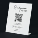 Honeymoon Fund Sign, QR Code Honeymoon Wish Pedestal Sign<br><div class="desc">Honeymoon fund sign is a fun way to allow guests to donate to your honeymoon fund.</div>