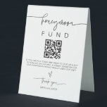 Honeymoon Fund Sign Wedding Donate Gift Table G400<br><div class="desc">Our honeymoon fund table tent sign is perfect to display on your gift table. Guests can choose to send cash donations for your honeymoon directly from their mobile device by scanning the QR code. This item is part of our Gwen wedding invitation suite G400, please visit our store to view...</div>