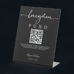 Honeymoon Fund Sign Wedding Reception Gift B613<br><div class="desc">Our pedestal stand sign is perfect to display on your gift table. Guests can choose to send cash donations for your honeymoon directly from their mobile device by scanning the QR code. This item is part of our Brynn wedding invitation suite B613, please visit our store to view the collection...</div>