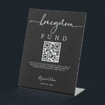 Honeymoon Fund Sign Wedding Reception Gift B613<br><div class="desc">Our pedestal stand sign is perfect to display on your gift table. Guests can choose to send cash donations for your honeymoon directly from their mobile device by scanning the QR code. This item is part of our Brynn wedding invitation suite B613, please visit our store to view the collection...</div>