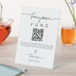 Honeymoon Fund Sign Wedding Reception Gift G400<br><div class="desc">Our pedestal stand sign is perfect to display on your gift table. Guests can choose to send cash donations for your honeymoon directly from their mobile device by scanning the QR code. This item is part of our Gwen wedding invitation suite G400, please visit our store to view the collection...</div>