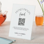 Honeymoon Fund Sign Wedding Reception Gift N100<br><div class="desc">Our pedestal stand sign is perfect to display on your gift table. Guests can choose to send cash donations for your honeymoon directly from their mobile device by scanning the QR code. This item is part of our Nora wedding invitation suite N100, please visit our store to view the collection...</div>