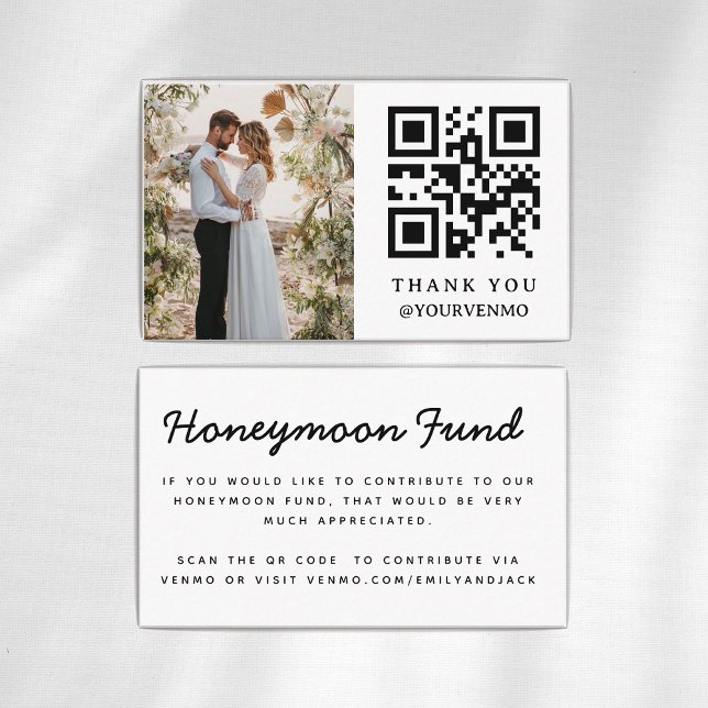 Honeymoon Fund Venmo QR code Wedding Enclosure Card (Creator Uploaded)