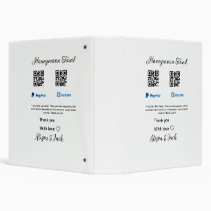 Honeymoon fund venomo paypal donation Q R couple 3 Ring Binder