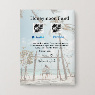 Honeymoon fund venomo paypal donation Q R couple Button
