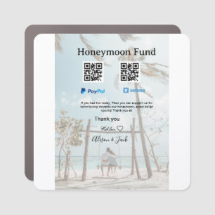 Honeymoon fund venomo paypal donation Q R couple Car Magnet