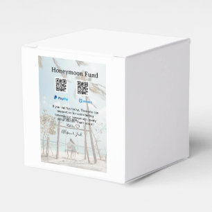 Honeymoon fund venomo paypal donation Q R couple Favor Boxes
