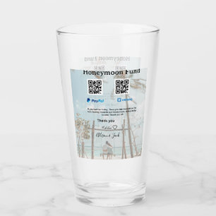 Honeymoon fund venomo paypal donation Q R couple Glass