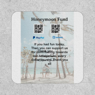 Honeymoon fund venomo paypal donation Q R couple Patch