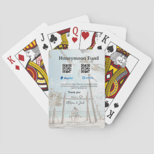 Honeymoon fund venomo paypal donation Q R couple Poker Cards