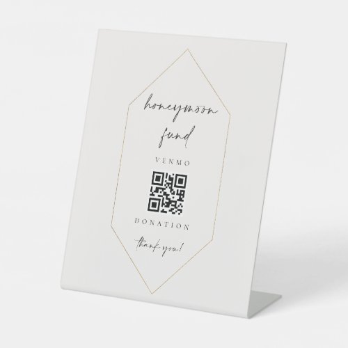 Honeymoon Fund Wedding Scan Cash Gift C100 Pedestal Sign