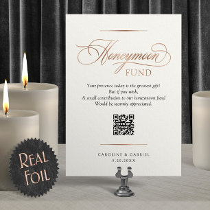 Honeymoon Fund Wedding Sign Foil Invitation