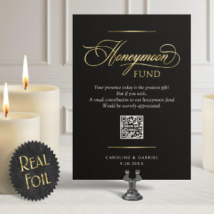 Honeymoon Fund Wedding Sign Foil Invitation