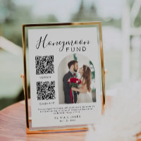 Honeymoon Fund Wedding Sign QR Code Venmo & Cash 